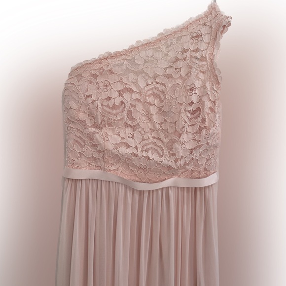 David’s Bridal one shoulder long bridesmaid dress. - Picture 3 of 5